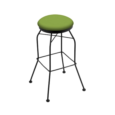 Holland Bar Stool Co 30" Swivel Bar Stool, Black Wrinkle, Canter Kiwi Green Seat 302030BW009